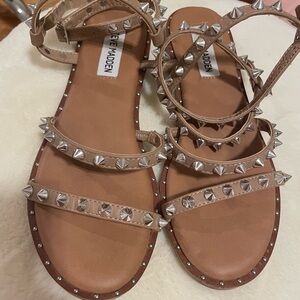 Steve Madden Beige Studded Sandals